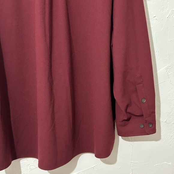 ROWM Men's Big &Tall Button-Up Shirt Burgundy Collared Long Sleeve 4XB - Picture 7 of 12